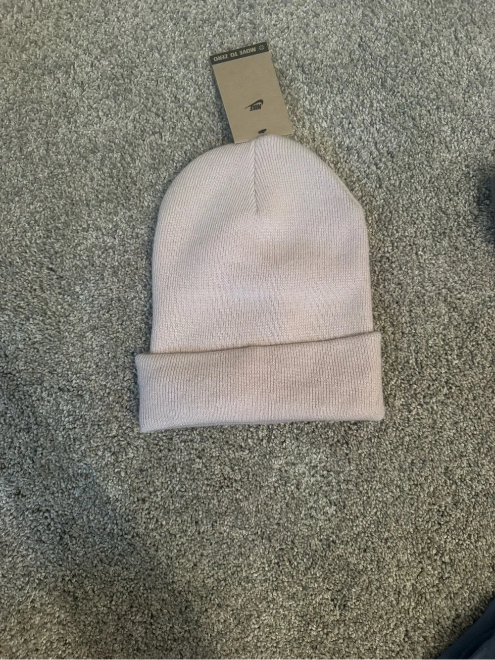 Nike Knit Beanie in Light Beige with White Swoosh unisex